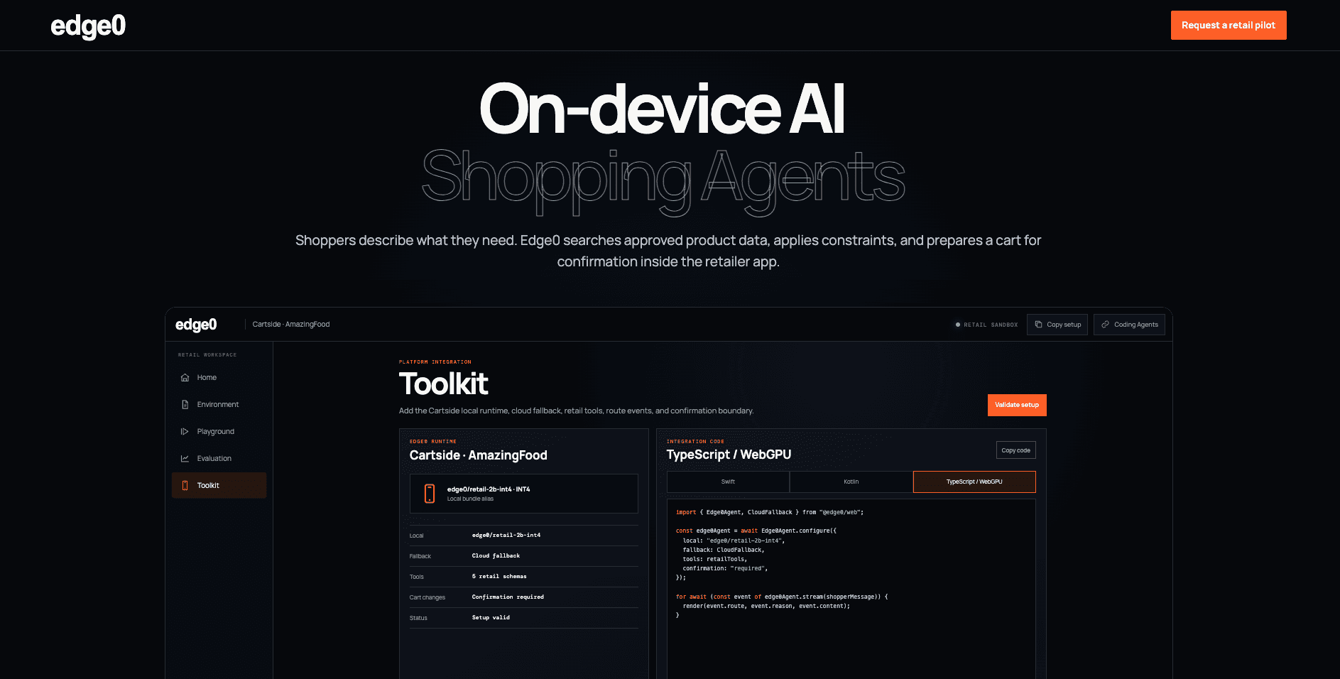 Edge0 product interface